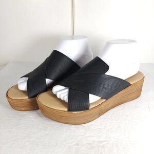 Coconuts By Matisse Women's Study US 8M Black Wedge Slide Sandals Shoes